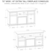 Howard Miller Howard Miller 72"Wide/41"Extra Tall Fireplace TV Console