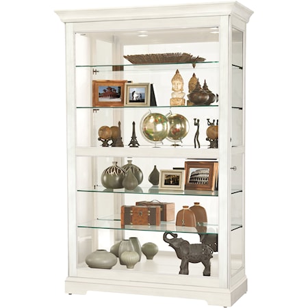 Kane IV Transitional Curio Cabinet with Glass Shelves