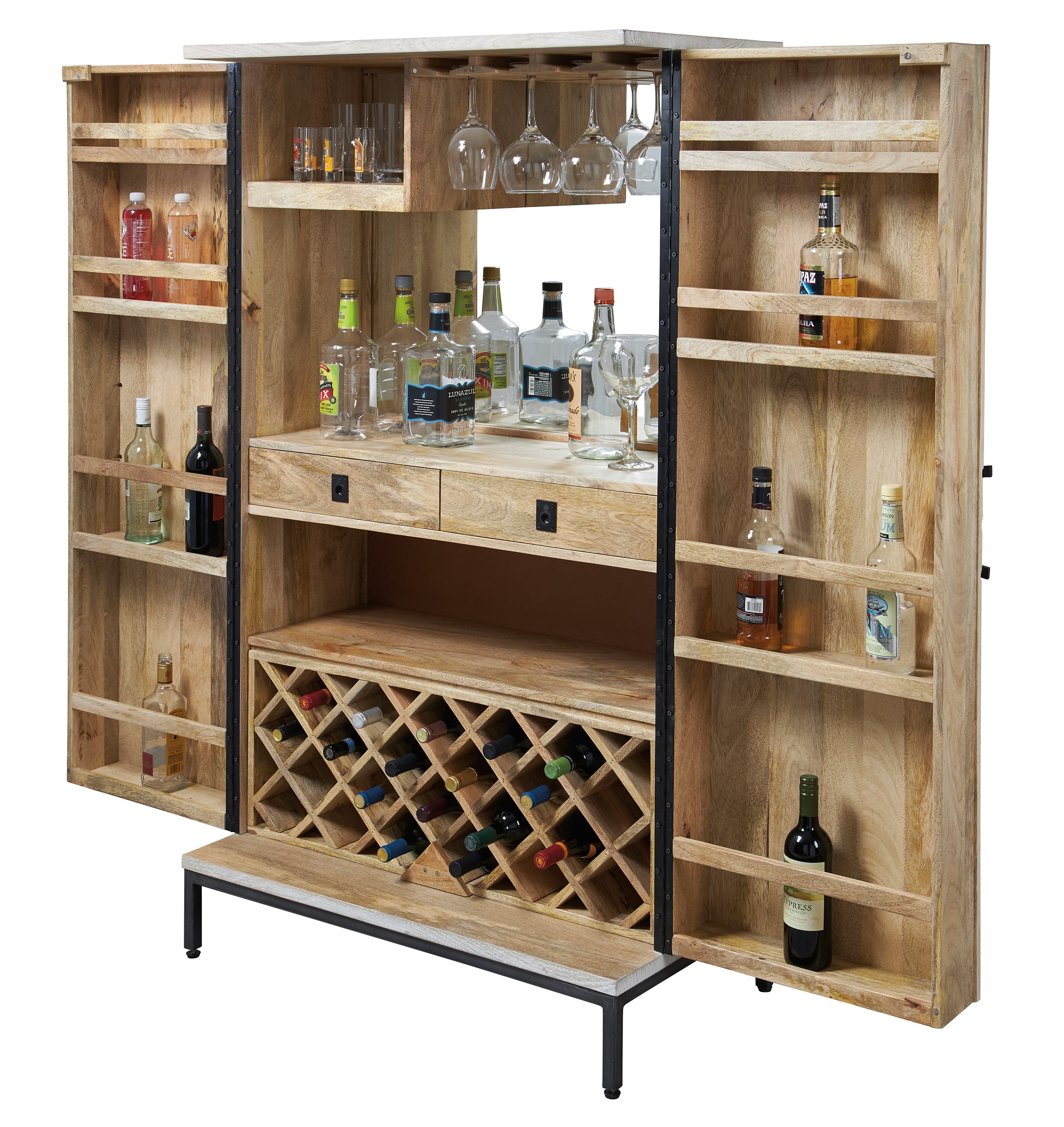 8-Shelf Wine &amp; Bar Cabinet