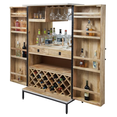 8-Shelf Wine &amp; Bar Cabinet