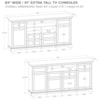 Howard Miller Custom Consoles 83"Wide/41"Extra Tall TV Console
