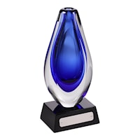 Casual Sky Bud Vase with Glossy Black Base