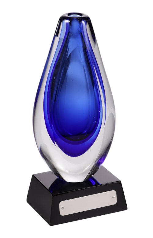 Casual Sky Bud Vase with Glossy Black Base