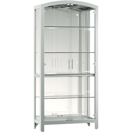 Contemporary 4-Shelf Curio Cabinet with Adjustable Glass Shelves