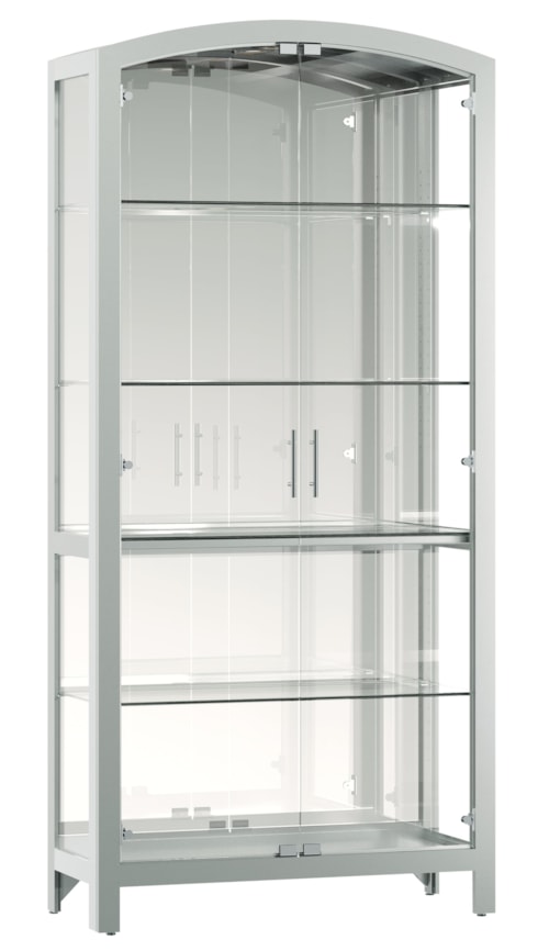 Contemporary 4-Shelf Curio Cabinet with Adjustable Glass Shelves