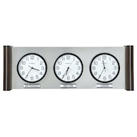 Sienna Wall Clock with Three Independent Clocks