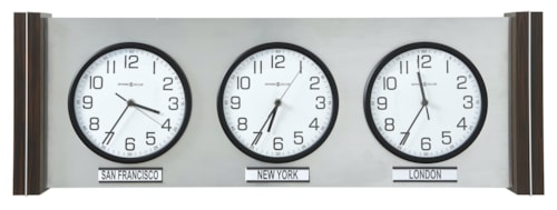 Sienna Wall Clock with Three Independent Clocks