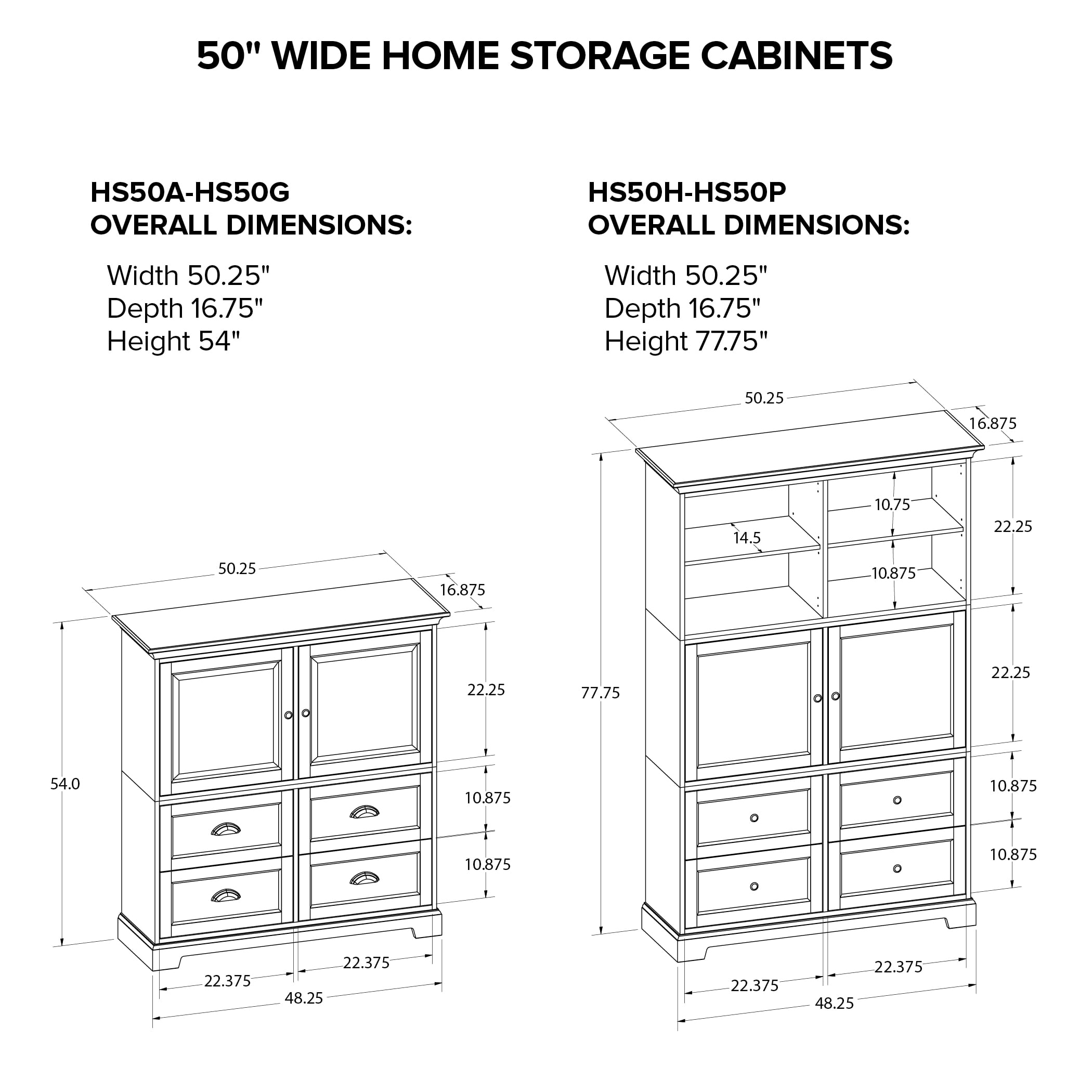 50" Home Storage Cabinet