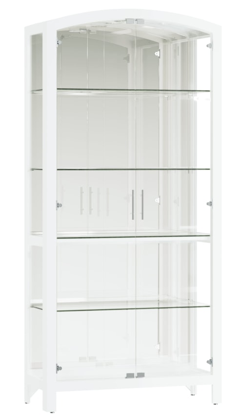 Contemporary 4-Shelf Curio Cabinet with Adjustable Glass Shelves