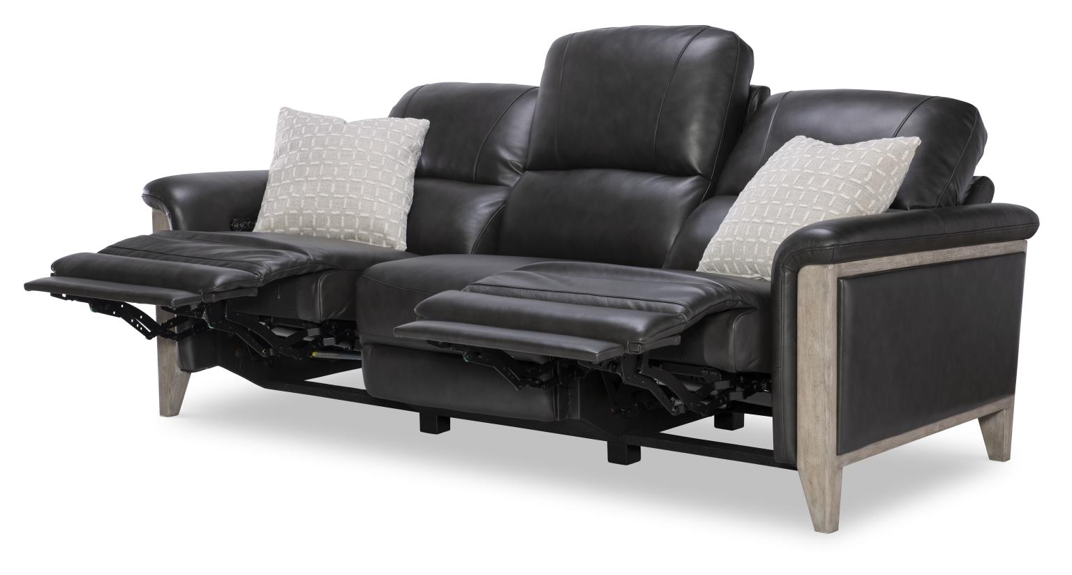 Hi Leg Leather Match Power Sofa