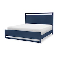 Contemporary King Panel Bed with LED Lighting