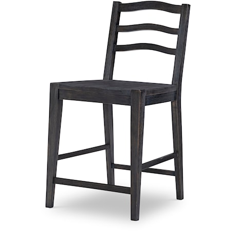 Transitional Counter Height Ladder Back Chair