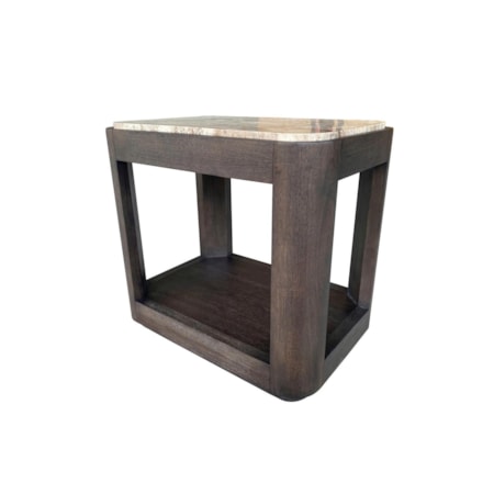 Stone-Top Chairside Table