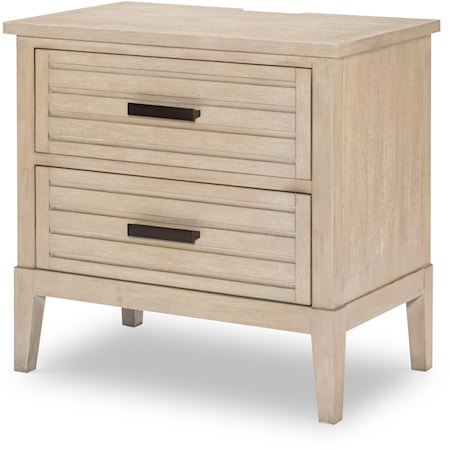 Edgewater Two Drawer Night Stand Wood Finish