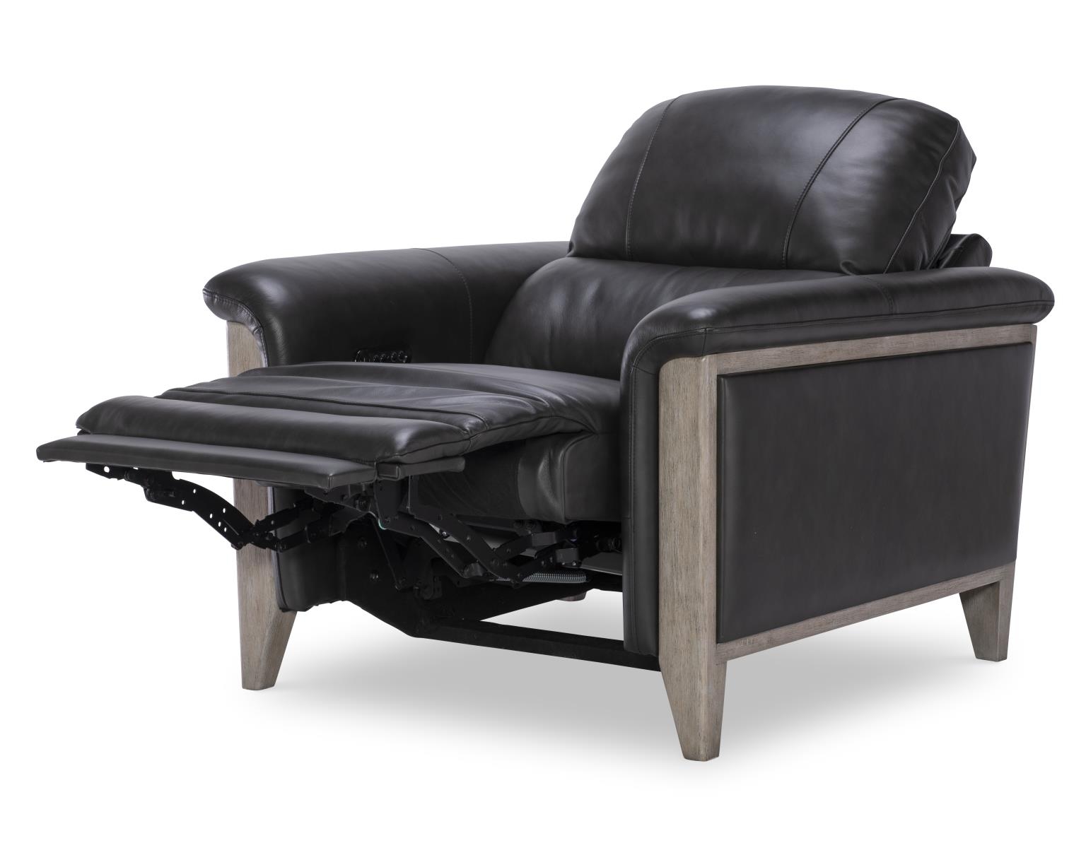 Hi Leg Power Leather Match Recliner