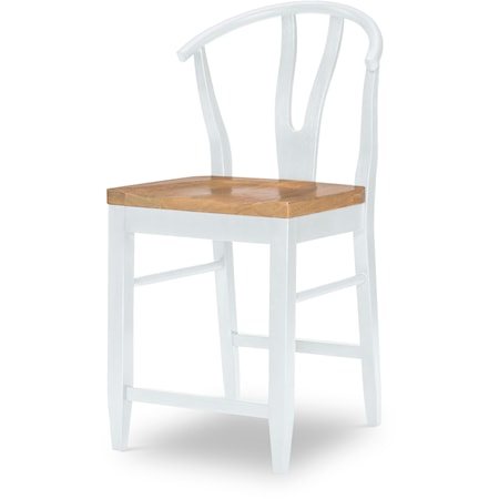 Modern Farmhouse Counter-Height Dining Side Chair with Wood Seat