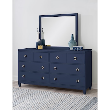 Dresser and Mirror Set