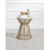 Legacy Classic Biscayne Round Rope End Table with Travertine Top