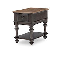 Farmhouse Rectangular End Table with One-Drawer