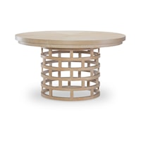 Contemporary Round Dining Table with 12" Leaf
