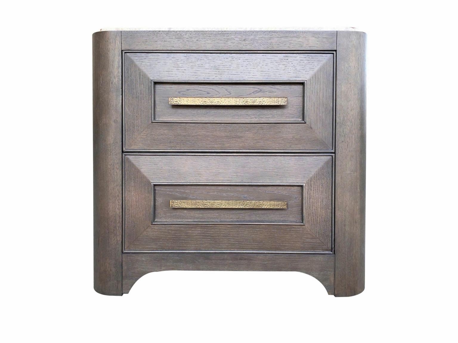 2-Drawer Nightstand w/Stone Top