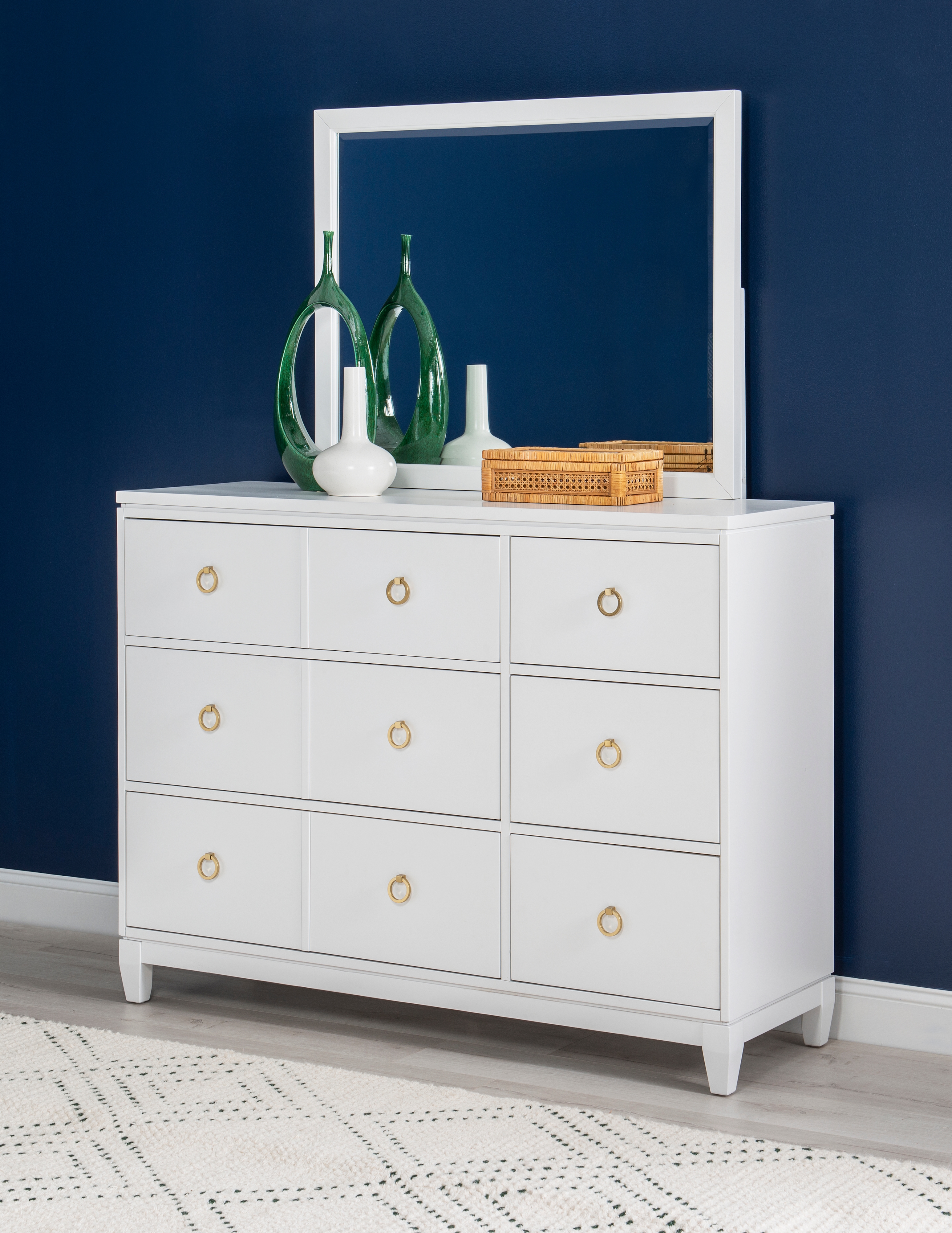 Dresser and Mirror Set