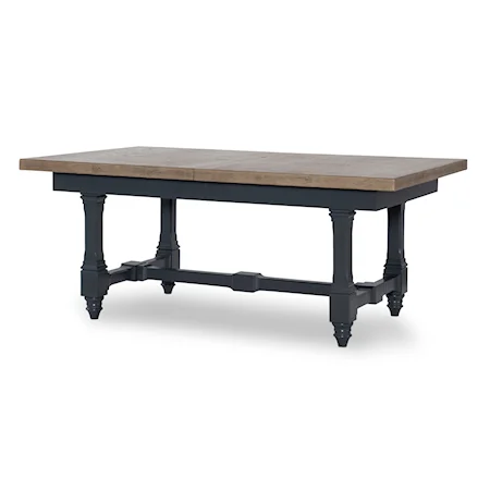 Traditional Trestle Dining Table with 18" Leaf