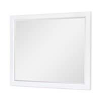 Summerland Mirror with Beveled Mirror in Pure White Painted Finish