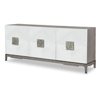 Contemporary 3-Door Media Console with Adjustable Shelves