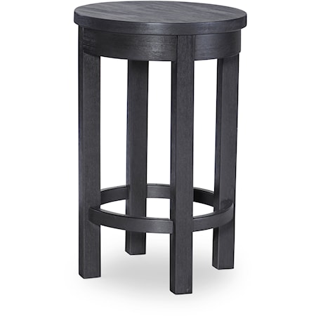 Contemporary Stool with Charred Oak Finish