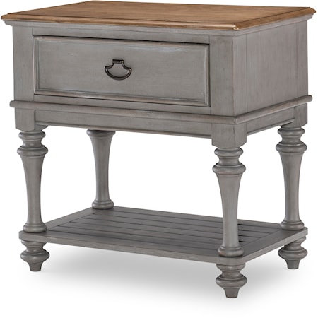 Farmhouse Nightstand with USB Ports