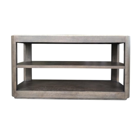Stone-Top Sofa Table w/Open Shelf