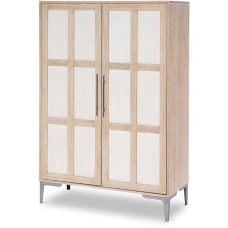 Coastal-Style Armoire with Adjustable Shelves