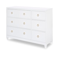 Contemporary 6-Drawer Dresser with Removable Jewelry Tray