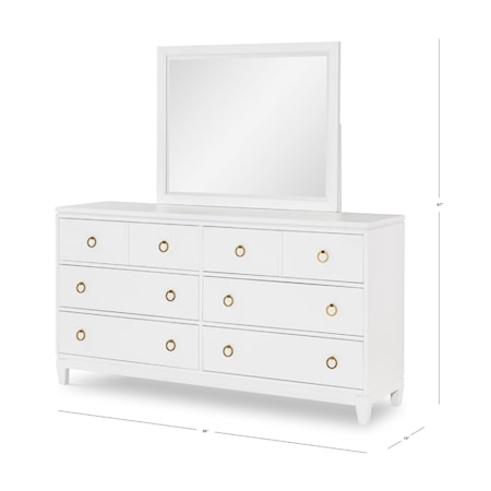 Dresser and Mirror Set