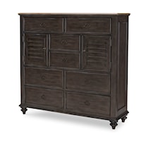 Farmhouse 8-Drawer Bedroom Chest with Doors