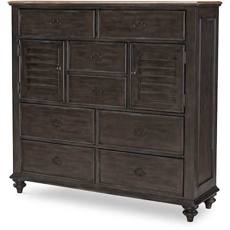 Farmhouse 8-Drawer Bedroom Chest with Doors