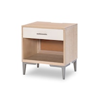 Coastal-Style Open Nightstand with Outlets and USB Ports