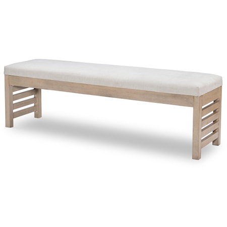 Edgewater Uph Bench Wood Finish