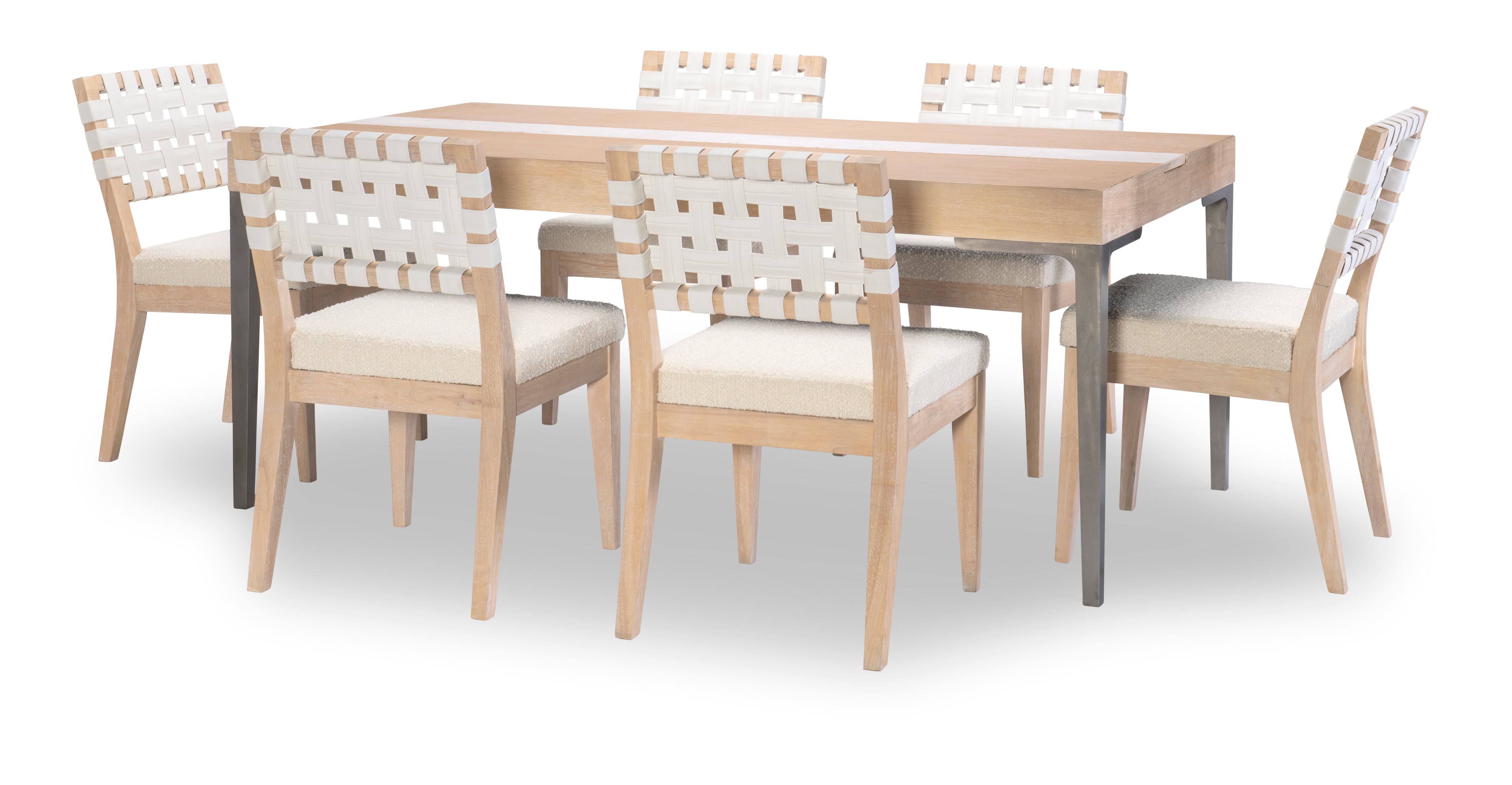 Leg Table with Travertine Insert