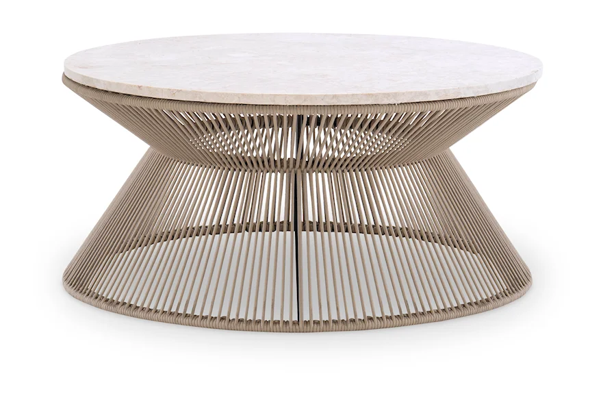 Biscayne Rope Cocktail Table with Travertine Top by Legacy Classic at Johnny Janosik