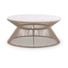 Legacy Classic Biscayne Rope Cocktail Table with Travertine Top