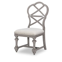 Transitional Upholstered Side Chair with Nailheads