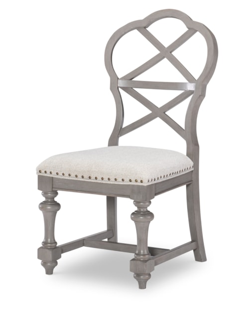 Transitional Upholstered Side Chair with Nailheads