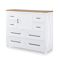 Modern Farmhouse 8-Drawer Bedroom Chest with Adjustable Shelf