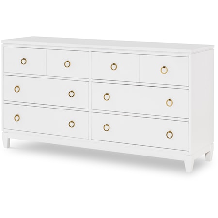 Contemporary 6-Drawer Dresser with Jewelry Tray