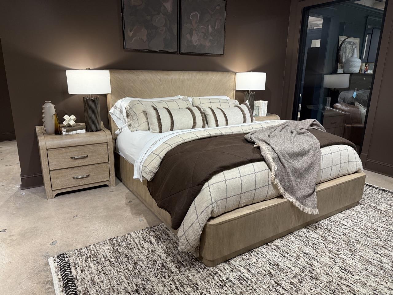 Upholstered Queen Sleigh Bed with Storage