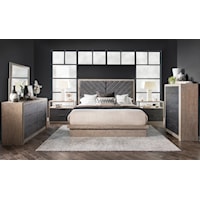 Rustic 5-Piece Upholstered California King Bedroom Set