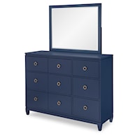 Contemporary Dresser and Mirror Set