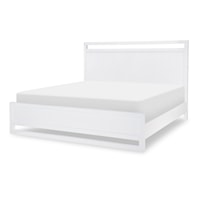 Contemporary King Panel Bed with LED Lighting